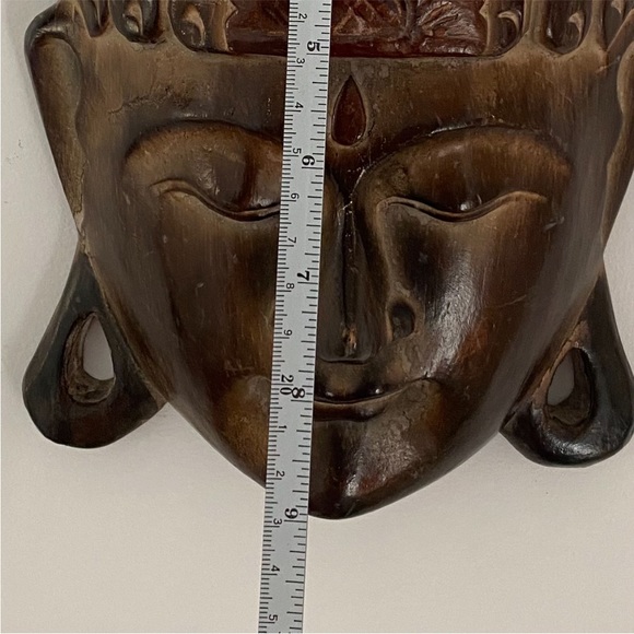 Vintage Tibet Buddha Wood Carved Mask - Picture 6 of 8